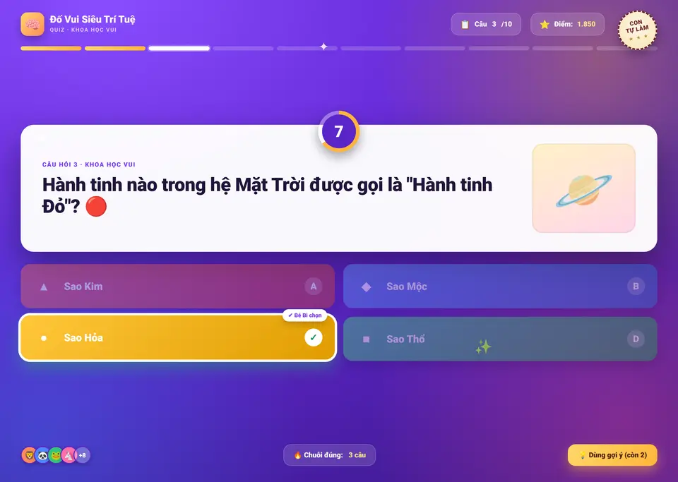 Web Quiz — app đố vui con tự làm