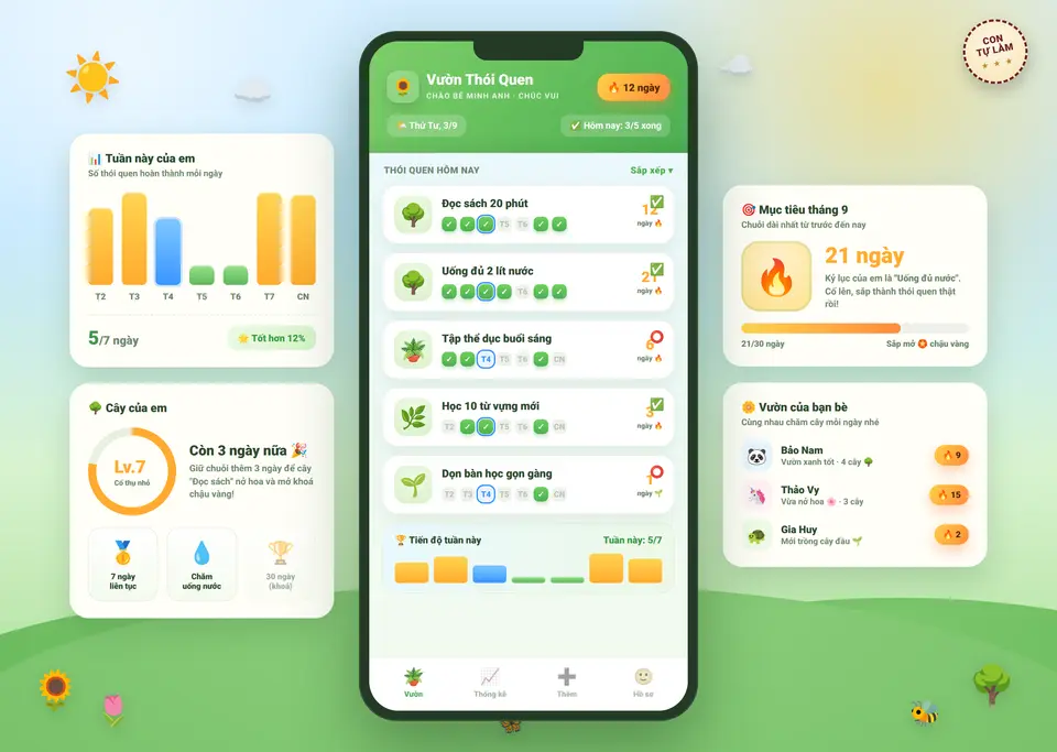 Vườn Thói Quen — app Habit con tự làm