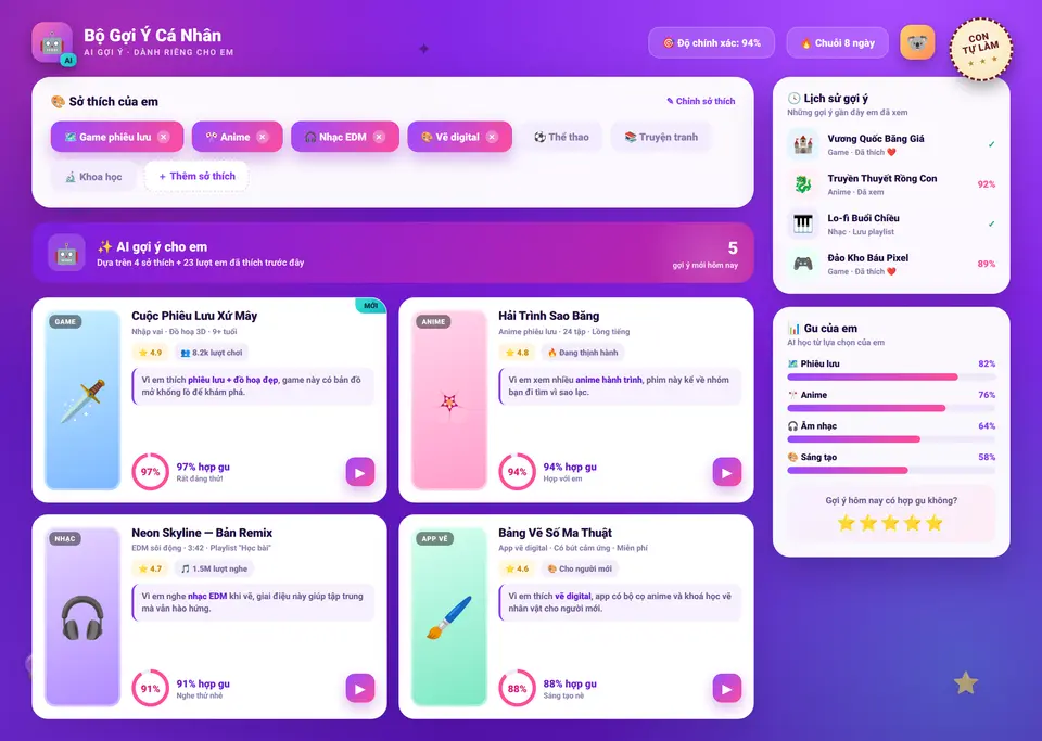 AI Recommender — Bộ Gợi Ý Cá Nhân con tự làm