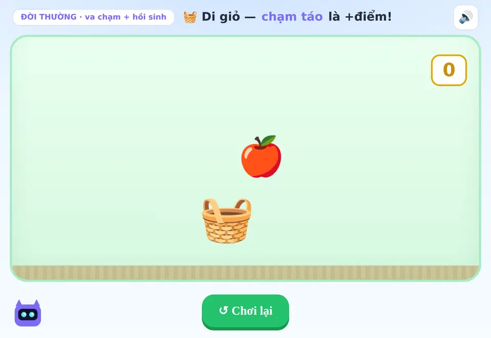 Hứng táo vào giỏ