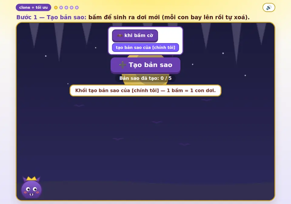 Bầy clone — mỗi lần bấm “tạo bản sao”, bầy đông thêm một con